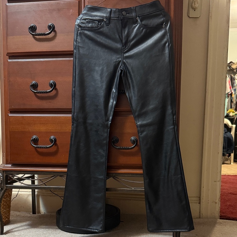 GAP Black Faux Leather Pants
